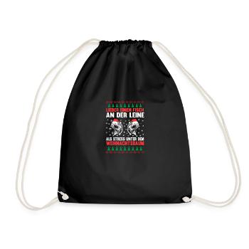 Weihnachtsmann Angeln Weihnachtsfest Weihnachten - Turnbeutel - Schwarz - Vorne