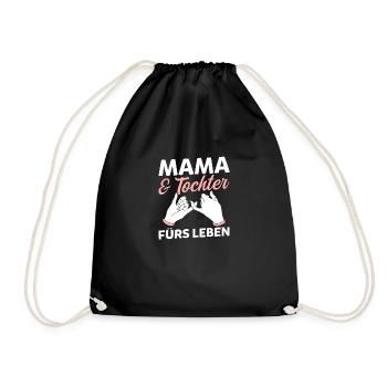 Maman et fille - Sac de sport léger - noir - Devant