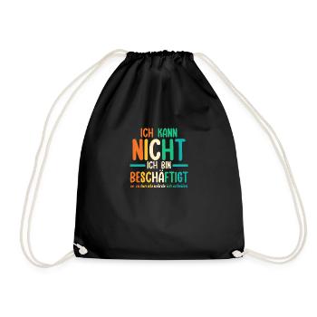 I can't I'm busy funny - Drawstring Bag - black - Front