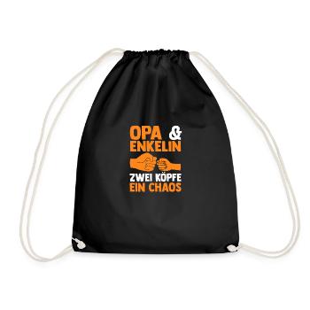 Grandpa and grandson - Drawstring Bag - black - Front