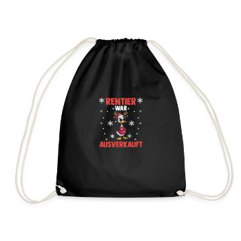 Duck Reindeer was sold out Christmas - Drawstring Bag - black - Front