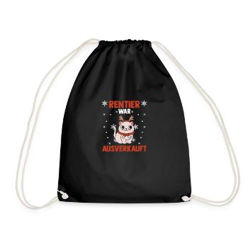 Cat Reindeer was sold out Christmas - Drawstring Bag - black - Front