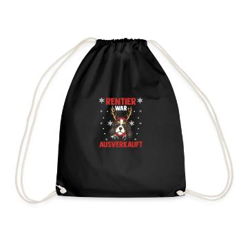 Dog Reindeer was sold out Christmas - Drawstring Bag - black - Front