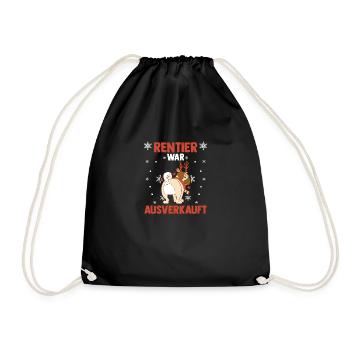 Dog Reindeer was sold out Christmas - Drawstring Bag - black - Front