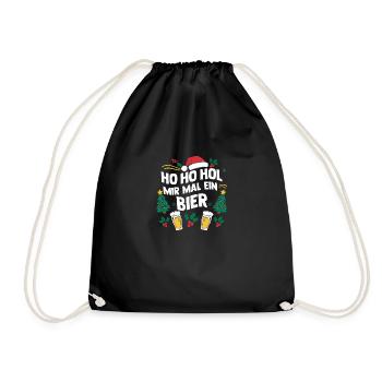 Noël Ho Ho Offrez-moi une bière - Sac de sport léger - noir - Devant