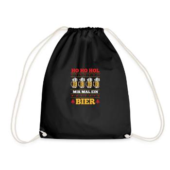 Noël Ho Ho Offrez-moi une bière - Sac de sport léger - noir - Devant