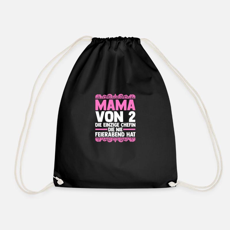 Mama Von 2 Kindern - Turnbeutel - Schwarz