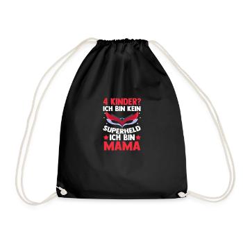 Maman de 4 enfants super-héroïne - Sac de sport léger - noir - Devant