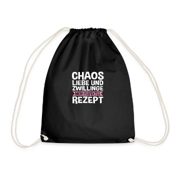 Mom of twins - Drawstring Bag - black - Front
