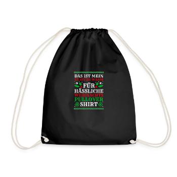 Weihnachtsmann Weihnachten Hässliche Weihnachten - Turnbeutel - Schwarz - Vorne