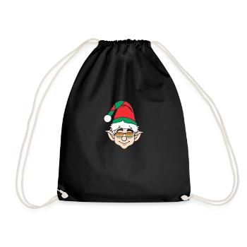 Santa Claus Christmas Elf Christmas Elf - Drawstring Bag - black - Front