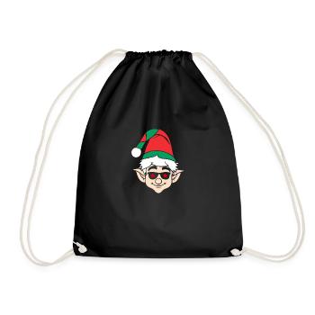Santa Claus Christmas Elf Christmas Elf - Drawstring Bag - black - Front