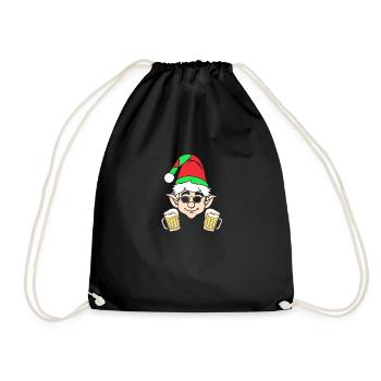 Père Noël Elfe de Noël Bière Elfe de Noël - Sac de sport léger - noir - Devant