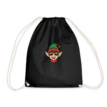 Santa Claus Christmas Elf Christmas Elf - Drawstring Bag - black - Front
