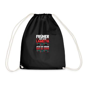 Santa Claus Inflation Christmas - Drawstring Bag - black - Front