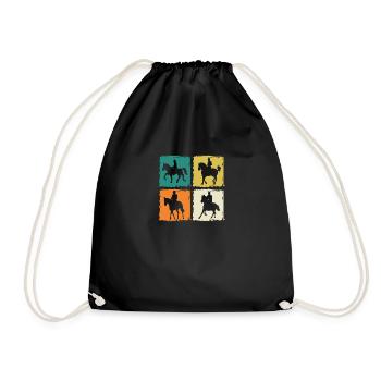 Reiten Pferde - Turnbeutel - Schwarz - Vorne