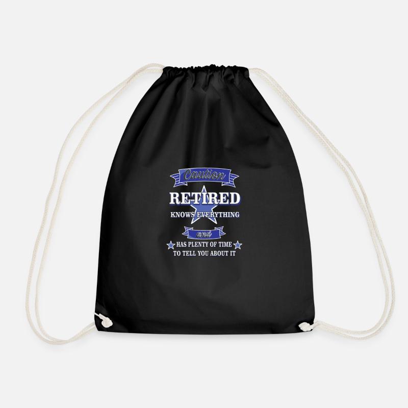 Retired retired - Drawstring Bag - black