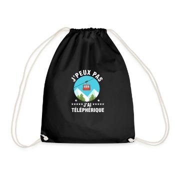 j'peux pas j'ai téléphérique - Sac de sport léger - noir - Devant