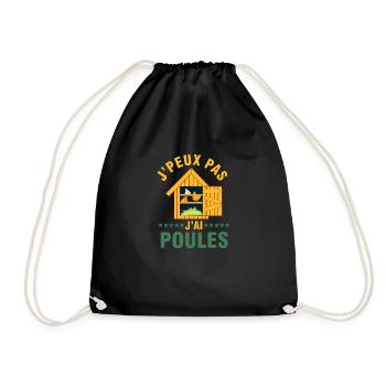 J'peux pas J'ai Poules - Sac de sport léger - noir - Devant