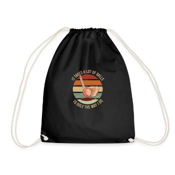 Golfer Golfing Vintage Golf Masters Golfspieler - Turnbeutel - Schwarz - Vorne