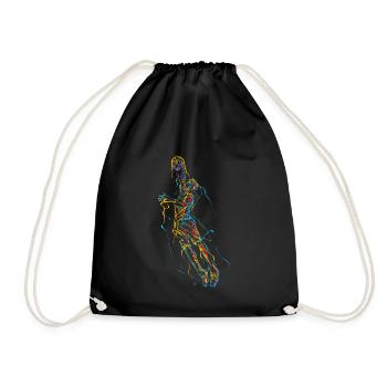 Abstract basketball player - Drawstring Bag - black - Front