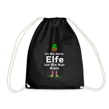 Weihnachten Elfe Gnome Geschenk - Turnbeutel - Schwarz - Vorne