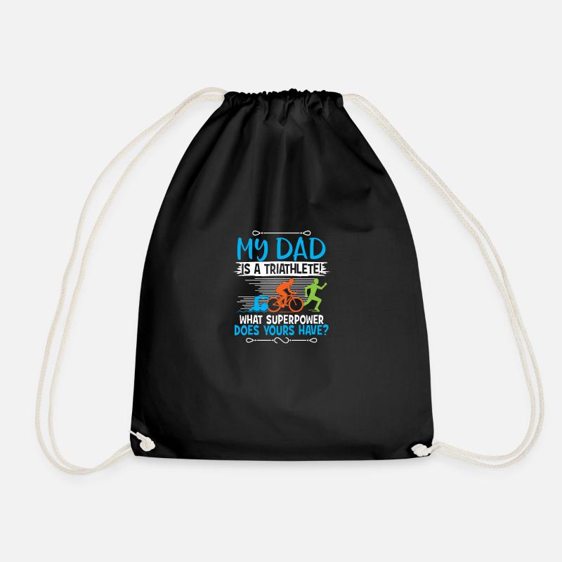 Triathlon Sport Triathleten Geschenk · Superkraft - Turnbeutel - Schwarz