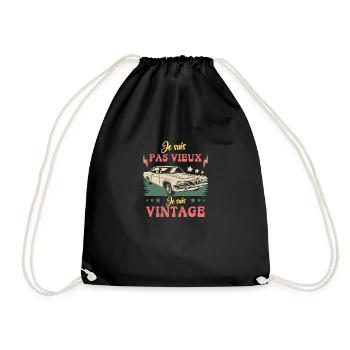 Je suis pas vieux je suis vintage - Sac de sport léger - noir - Devant