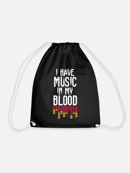 I have music is my blood - Drawstring Bag - black