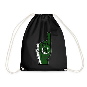 Pakistan flag number 1 used - Drawstring Bag - black - Front