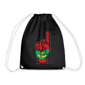 Mauritania flag number 1 used - Drawstring Bag - black - Front