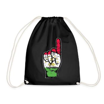Tajikistan flag number 1 used - Drawstring Bag - black - Front