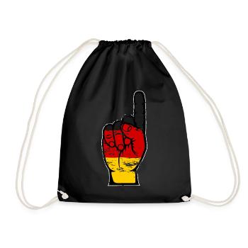 Deutschland Flagge Nummer 1 used - Turnbeutel - Schwarz - Vorne