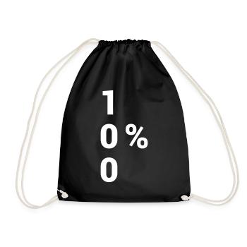 100% Hero - Turnbeutel - Schwarz - Vorne