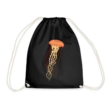 Jellyfish 2 - Drawstring Bag - black - Front
