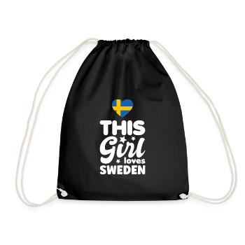 Drapeau de la Suède Scandinavie Drapeau suédois - Sac de sport léger - noir - Devant