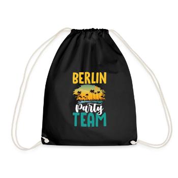 Berlin Party Team - Turnbeutel - Schwarz - Vorne