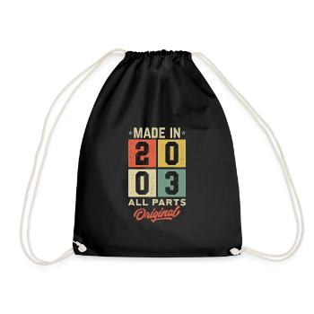 Made In 2003 - All Parts Original - Drawstring Bag - black - Front