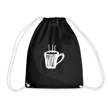 Kaffeetasse - Turnbeutel - Schwarz - Vorne