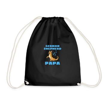 Dogs Papa Gift Father's Day German Shepherd - Drawstring Bag - black - Front