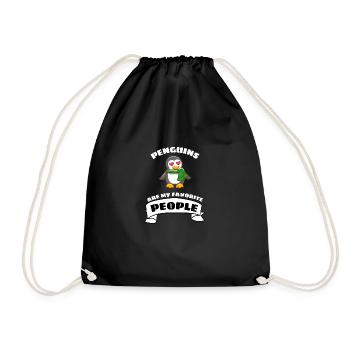 Penguin Animal Lovers Antarctica Animal Bird Penguin - Drawstring Bag - black - Front