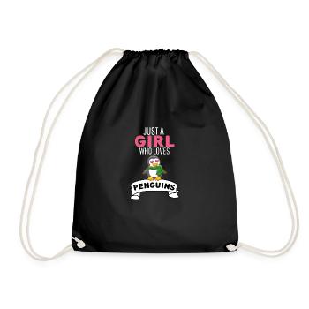 Antarctica Animal Lovers Girl Gift Penguin - Drawstring Bag - black - Front