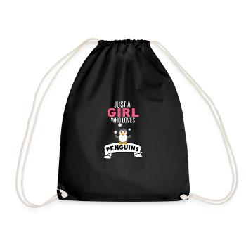 Antarctica Animal Girl Gift Idea Penguin - Drawstring Bag - black - Front