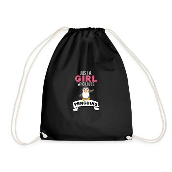 Antarctica Animal Girl Gift Funny Penguin - Drawstring Bag - black - Front