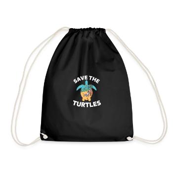 Vacances d’été Plage Animal Sauver les tortues - Sac de sport léger - noir - Devant