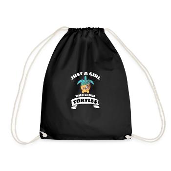 Été Plage Animal Fille Cadeau Tortue - Sac de sport léger - noir - Devant