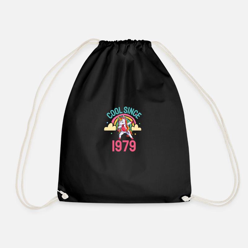 Cool seit 1979 Dabbing Einhorn 43. Geburtstag - Turnbeutel - Schwarz