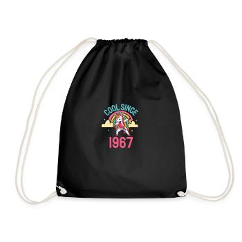 Cool since 1967 Dabbing Unicorn 55th birthday - Drawstring Bag - black - Front