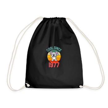 Cool seit 1977 Retro Dabbing Koala 45. Geburtstag - Turnbeutel - Schwarz - Vorne