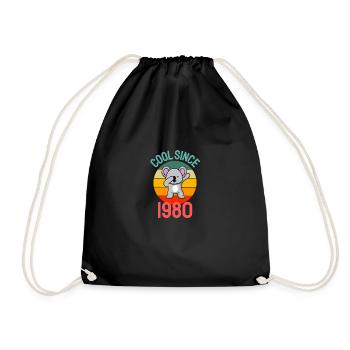 Cool seit 1980 Retro Dabbing Koala 42. Geburtstag - Turnbeutel - Schwarz - Vorne